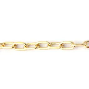 10.9mm Gold Finish Steel Paperclip Cable Chain