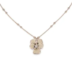 1950s Swarovski Crystal Vintage Flower Necklace: Vinatge Silver Necklace