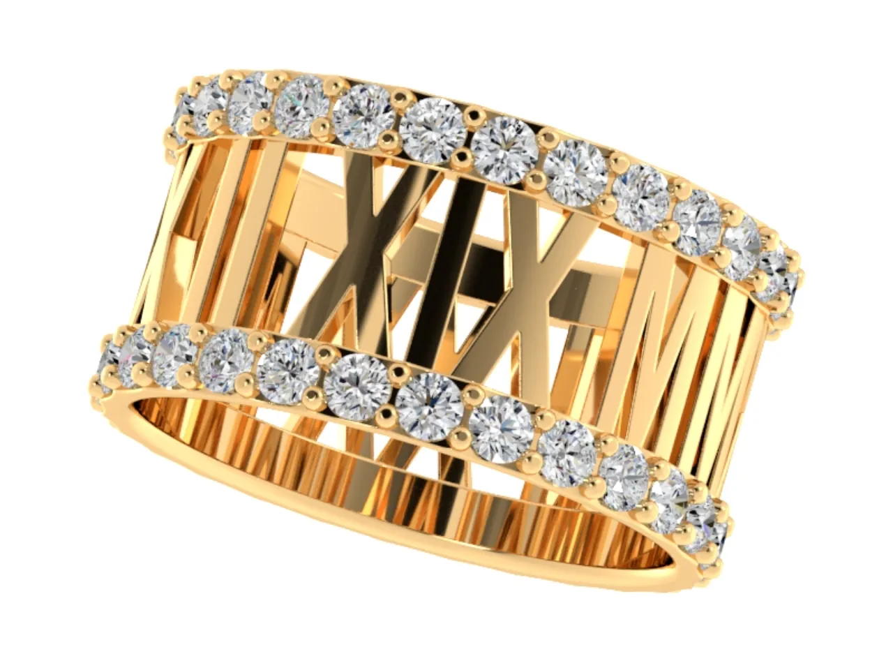 1ct Roman Numeral Band