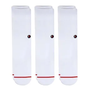 3 Pack Solid White Crew Sock