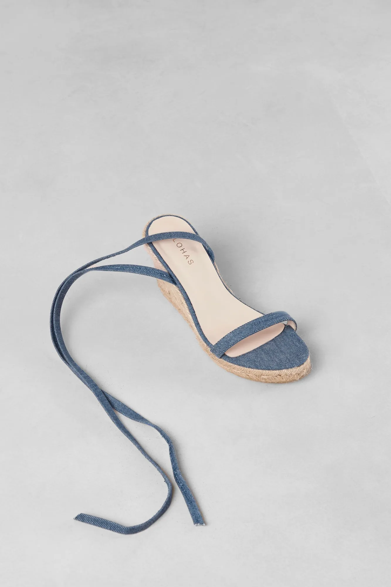 Alohas Willa Leather Espadrille - Denim Blue