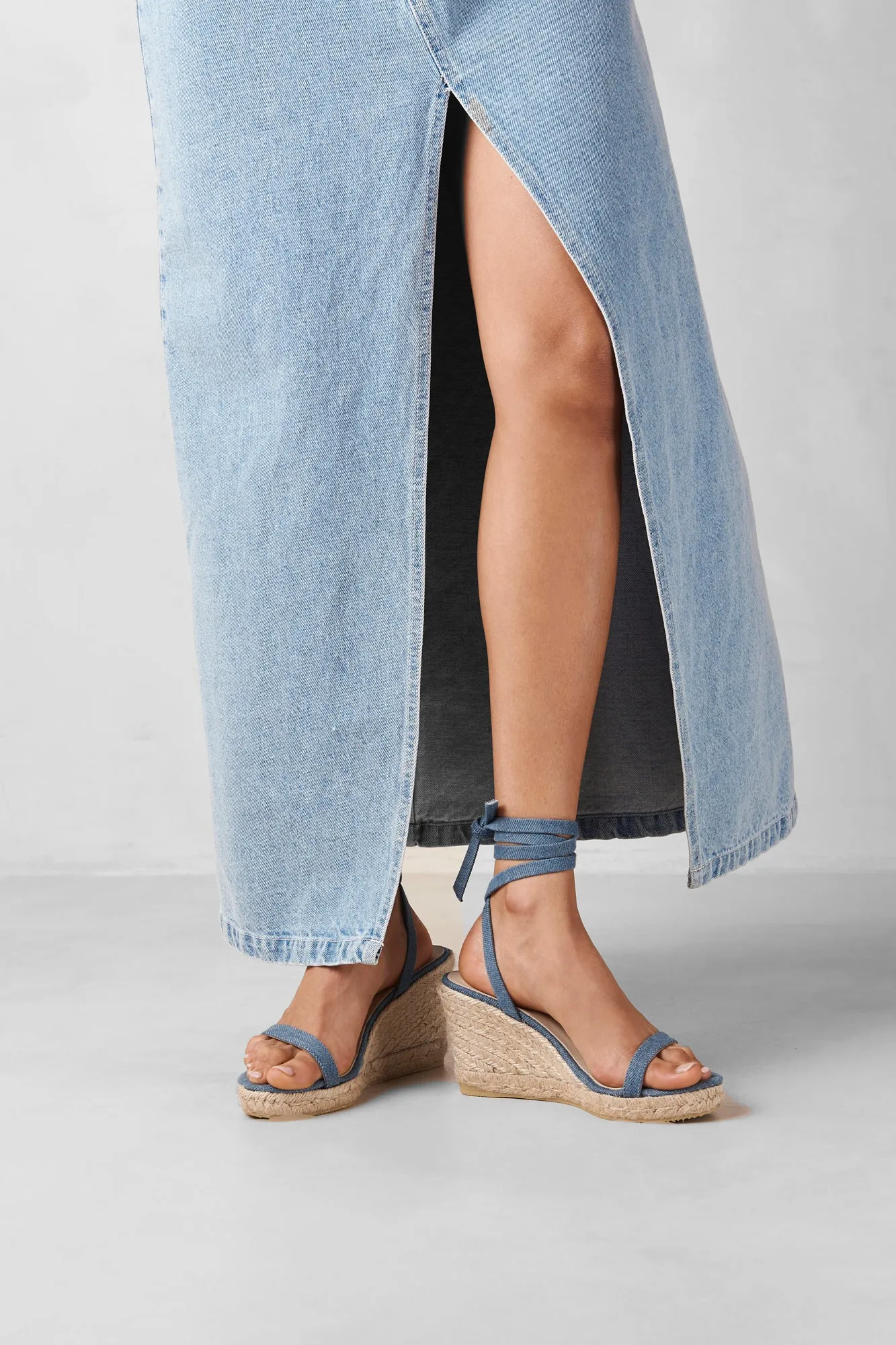 Alohas Willa Leather Espadrille - Denim Blue