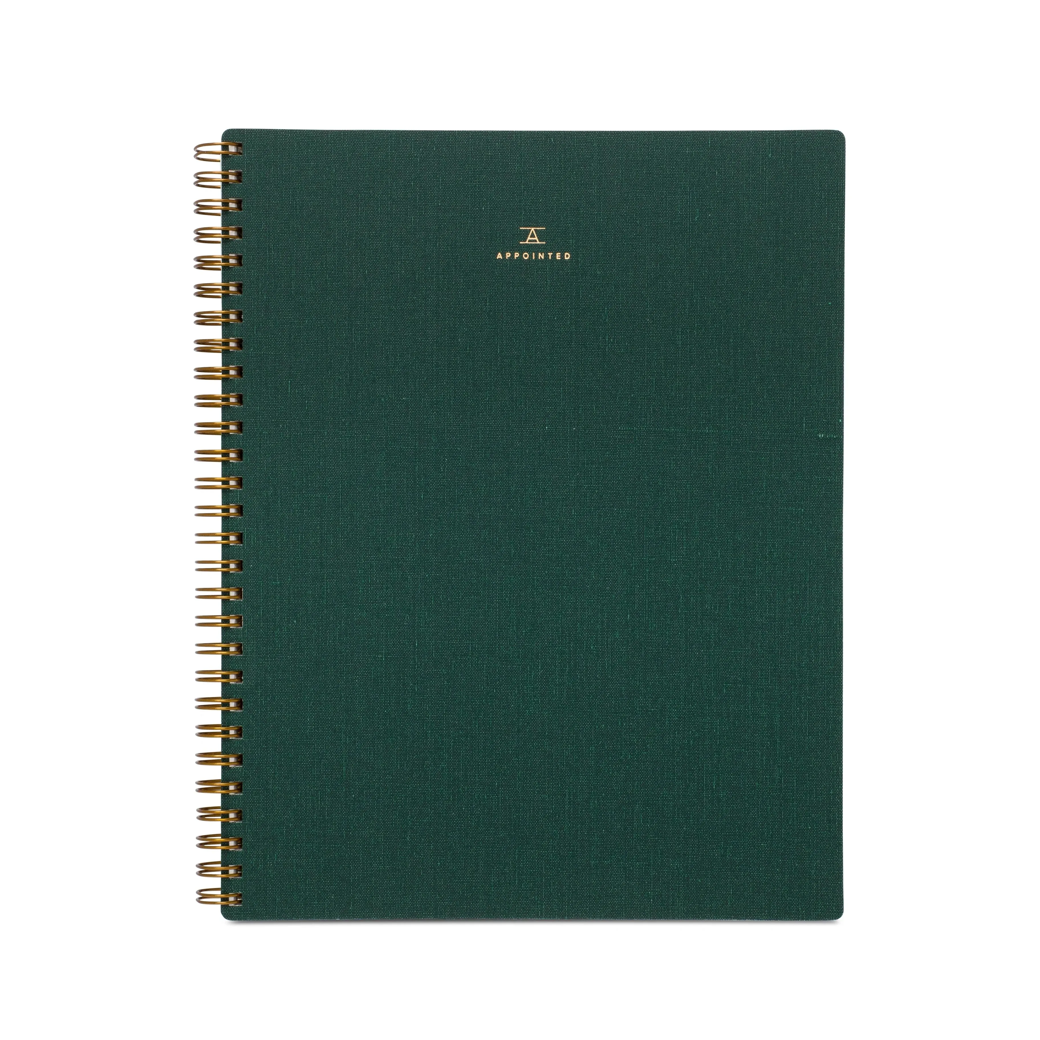 Appointed Notebook in Hunter Green (L) , Lined/Grid/Blank