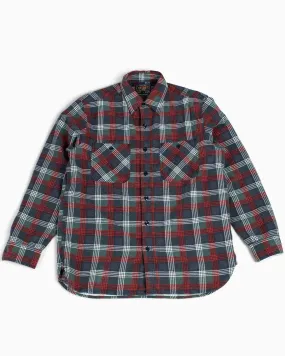 Beams Plus WORK Print Check Flannel Navy