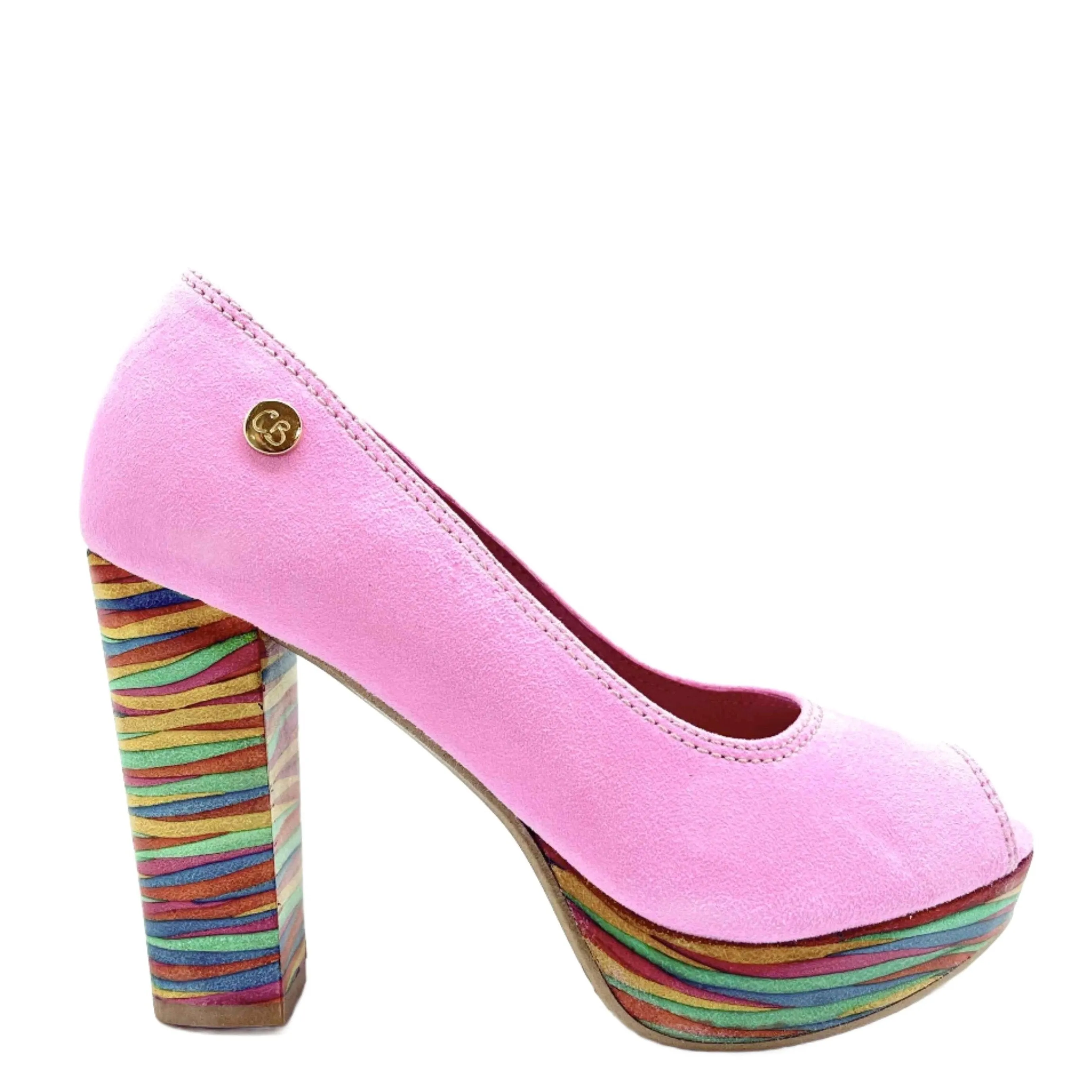 Bebe - Bubble gum pink platform peep toe