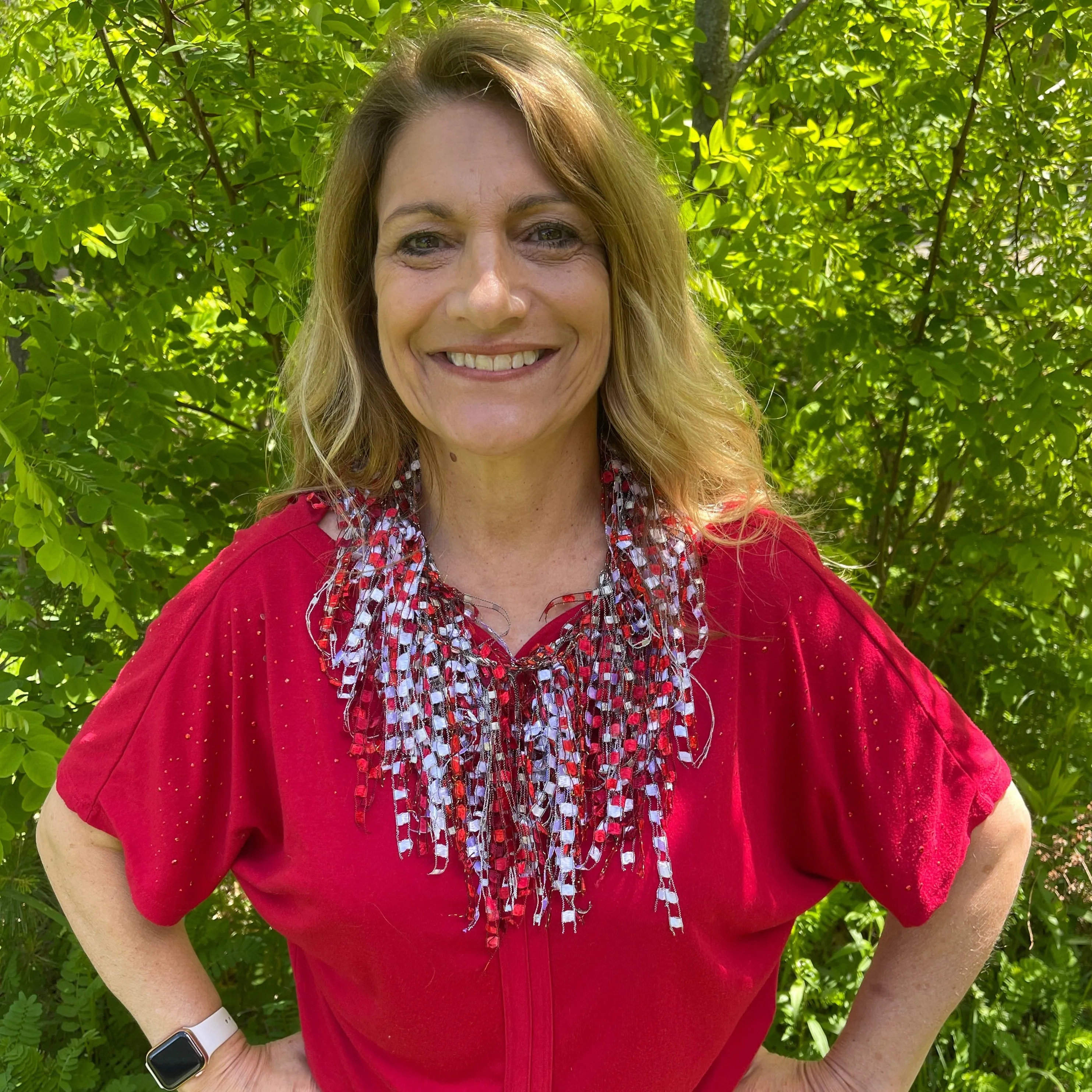 Canadiana 🇨🇦 Red and White Scarf Necklace