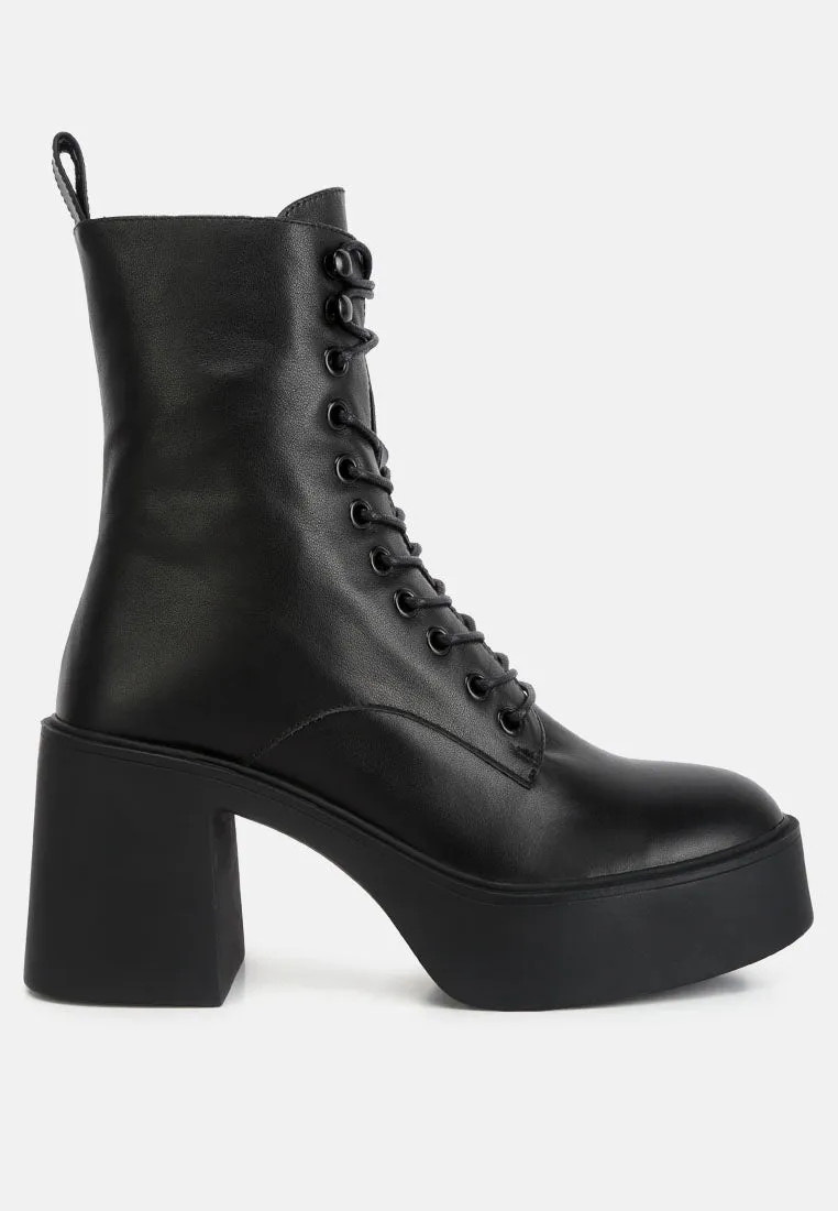 Carmac High Ankle Platform Boots In Black