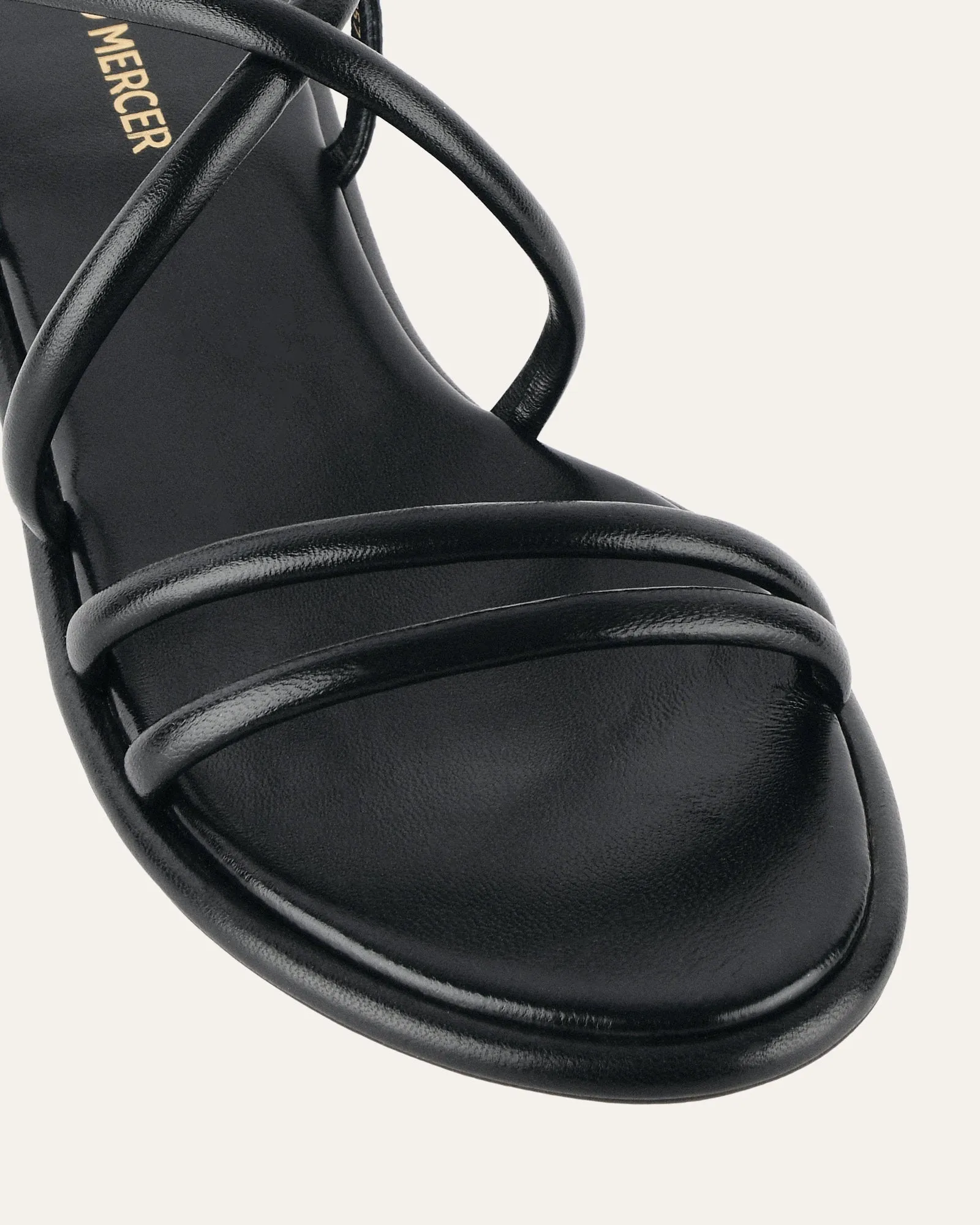 CATALINA FLAT SANDALS BLACK LEATHER