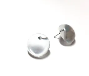 Clear Retro Button Stud Earrings