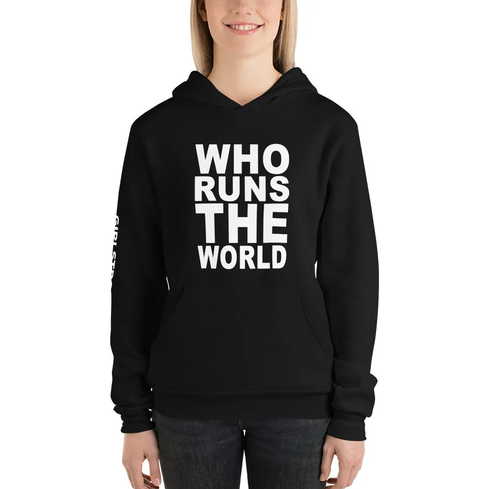 EVERYDAY FLEECE, COZY CHIC HOODIE BLACK - WHO RUNS THE WORLD