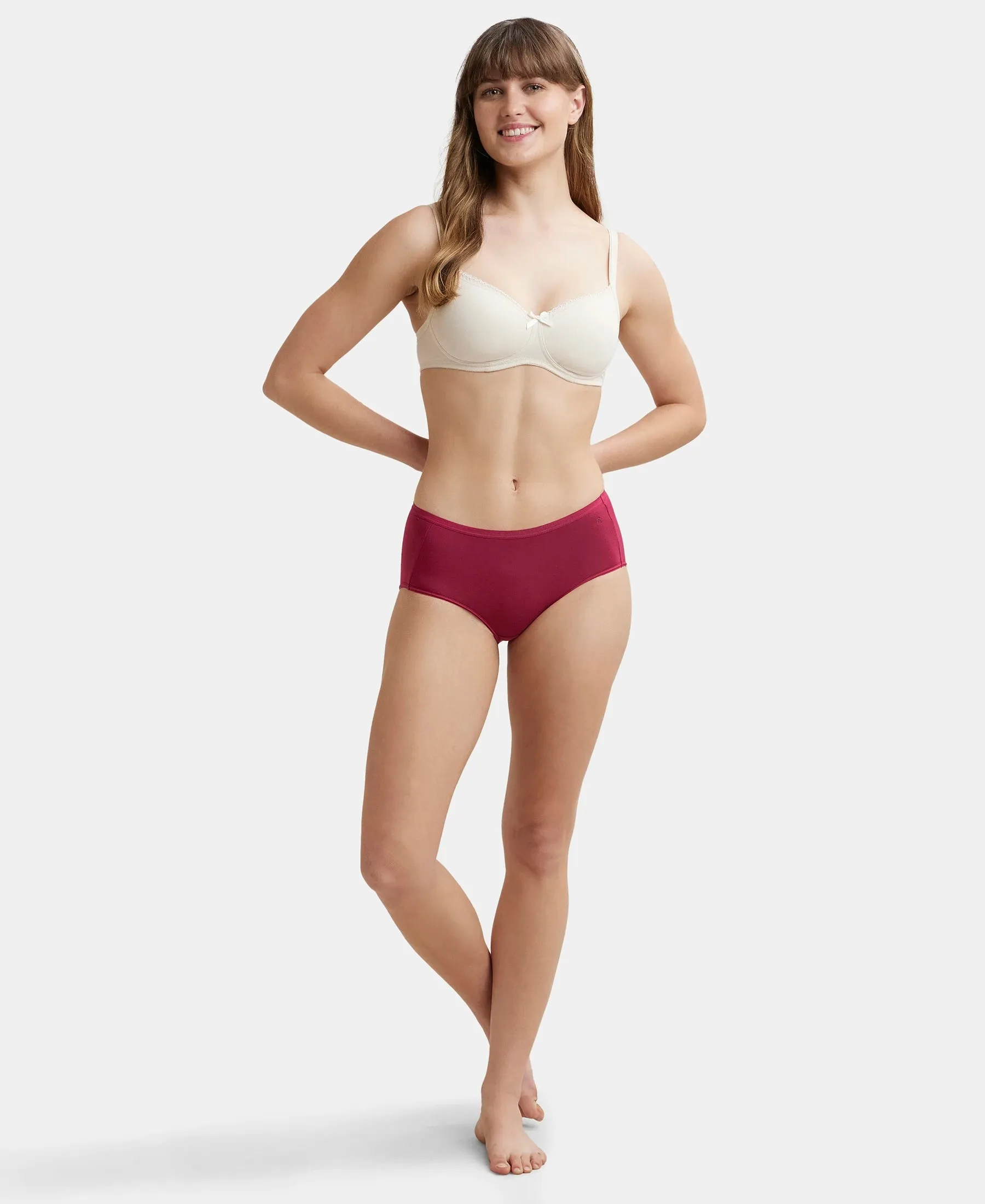 Full Coverage Micro Modal Elastane Stretch Full Brief With Exposed Waistband and StayFresh Treatment  - Anemone