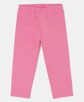 Girl's Super Combed Cotton Elastane Stretch Capri - Pink Carnation