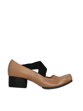 LEATHER BALLERINA MEDIUM HEEL