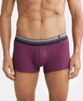 Microfiber Elastane Stretch Rib Solid Trunk with StayDry Treatment - Potent Purple