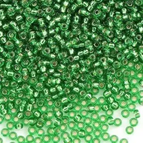 Miyuki Boncuk, MiyukiRoundBeads15/0-0016 - Green Silver Lined