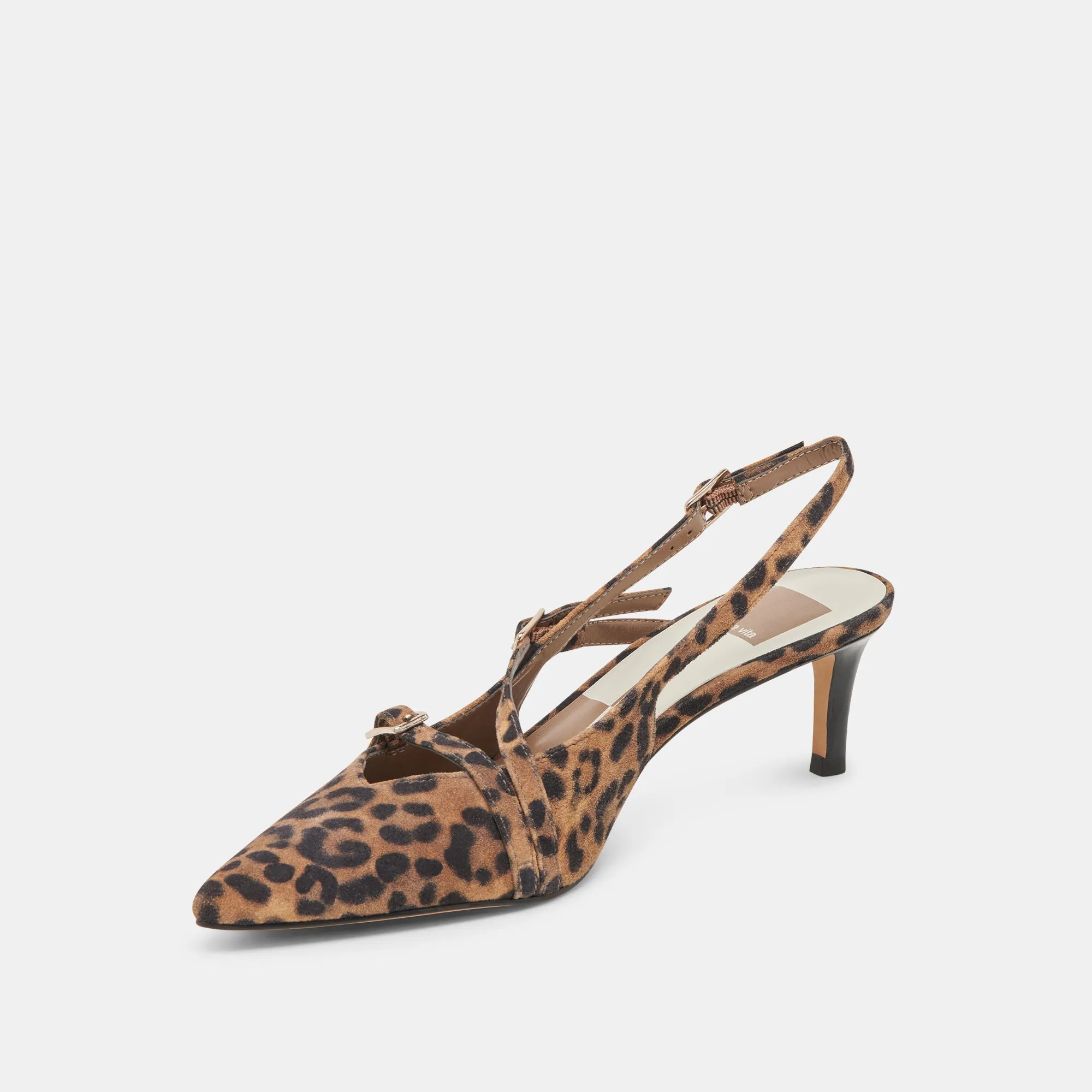 PAMLA MID HEELS LEOPARD SUEDE