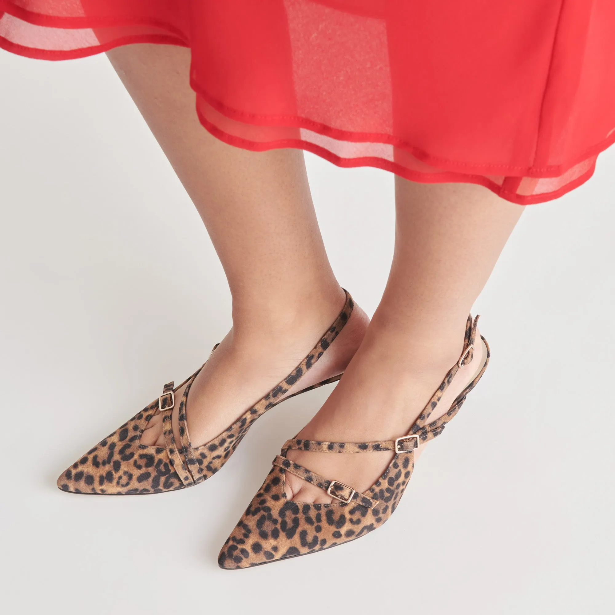 PAMLA MID HEELS LEOPARD SUEDE