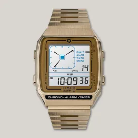 Q TIMEX DIGITAL LCA 32.5MM - GOLD TONE