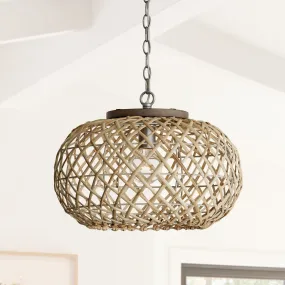 Rainey 1 Light Natural Rattan Pendant