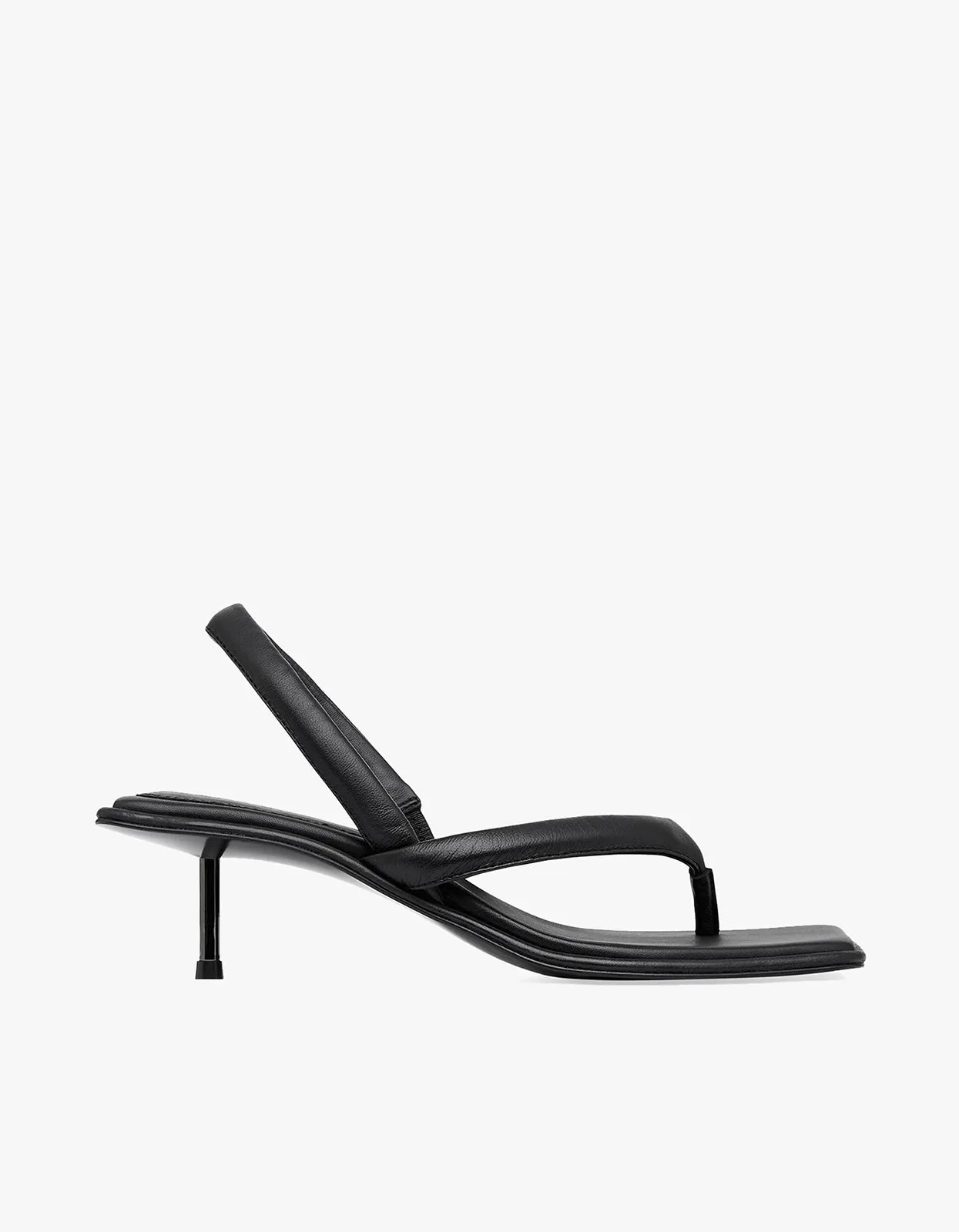 Sling Back Thong Heel - Black