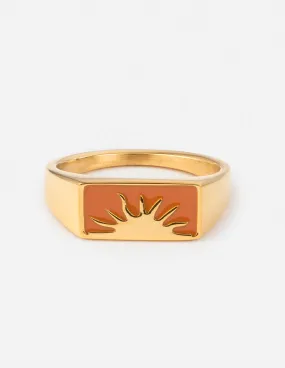 Sunrise Rectangular Signet Ring